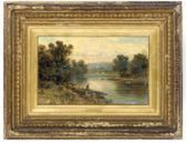 The River Thames At Twickenham Oil Painting by Alfred Augustus Glendening