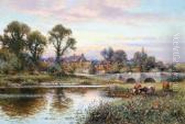 Iford Bridge Oil Painting by Alfred Augustus Glendening