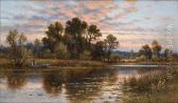 Burlingham, Norfolk Oil Painting by Alfred Augustus Glendening