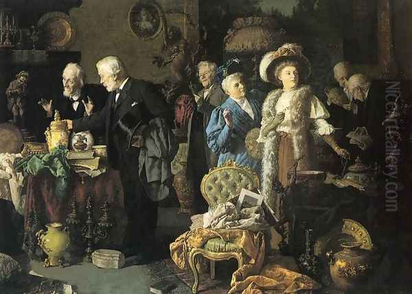 The Connoisseurs Oil Painting by Louis Charles Moeller