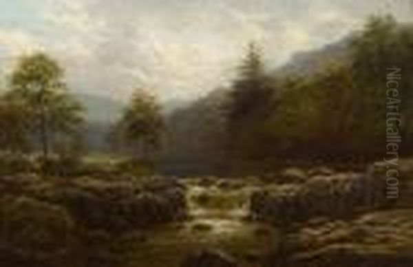 On The Llugwy Oil Painting by Alfred Augustus Glendening