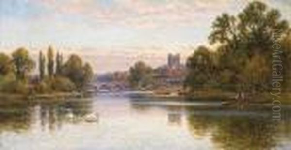 Evening On The River Oil Painting by Alfred Augustus Glendening