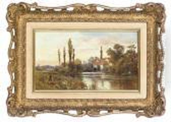 Iffley On Thames; And A Norfolk River Oil Painting by Alfred Augustus Glendening