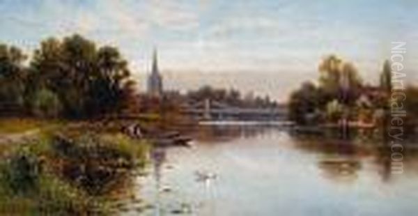 On The Thames Oil Painting by Alfred Augustus Glendening