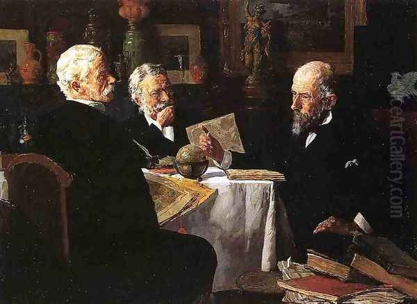 The Conversation Oil Painting by Louis Charles Moeller