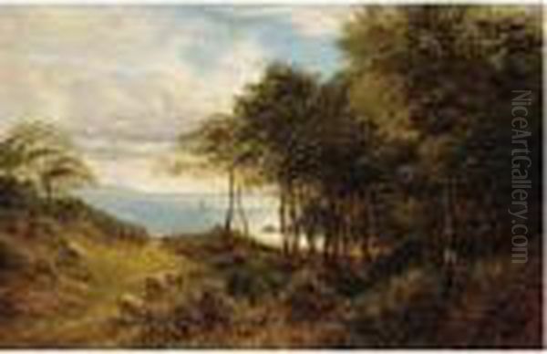 Sheep Grazing By The Sea Oil Painting by Alfred Augustus Glendening