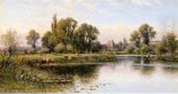 Medmenham Abbey Oil Painting by Alfred Augustus Glendening