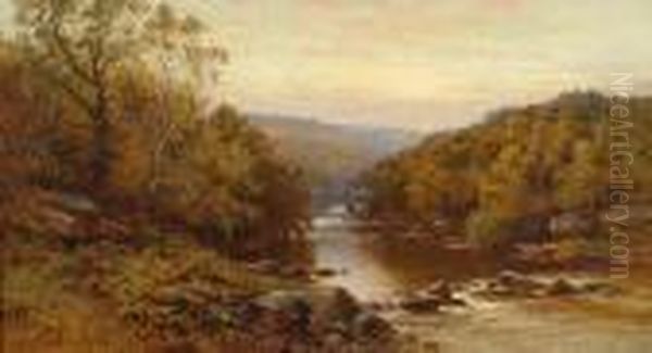 A Salmon River Oil Painting by Alfred Augustus Glendening