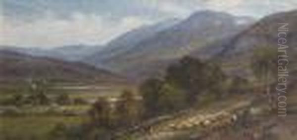 Capel Curig, N.wales; Gwynant Lake, N.wales, A Pair Oil Painting by Alfred Augustus Glendening