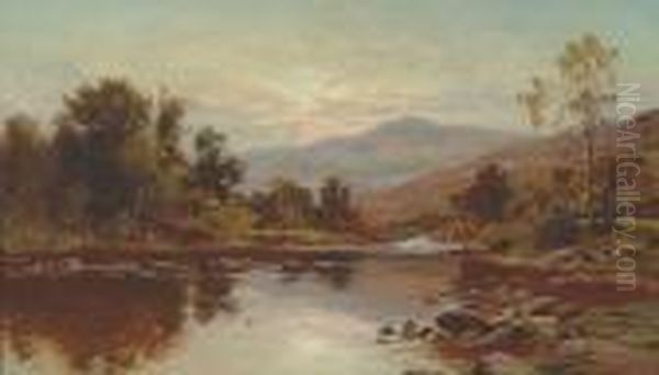 A River In Snowdonia Oil Painting by Alfred Augustus Glendening