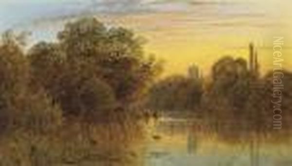 The Thames At Sunset Oil Painting by Alfred Augustus Glendening