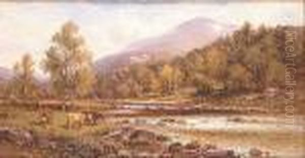 The Lledr, North Wales Oil Painting by Alfred Augustus Glendening