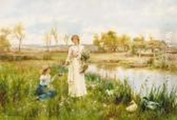 Springtime Oil Painting by Alfred Augustus Glendening