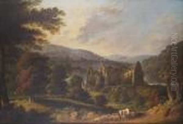 Tintern Abbey Oil Painting by John Glover