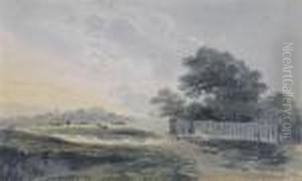 A View In A Park Around Hampstead Highgate Or Regent's Park Oil Painting by John Glover