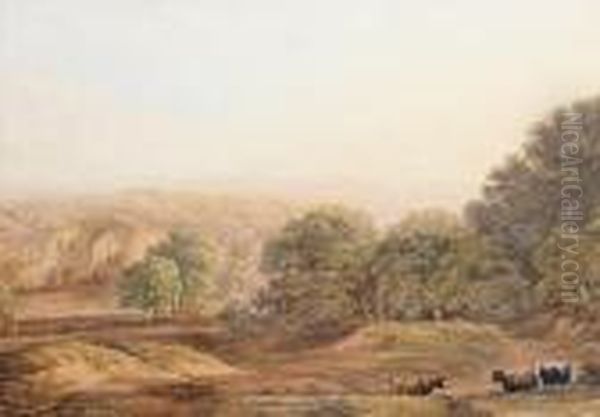 Fountains Abbey Oil Painting by John Glover