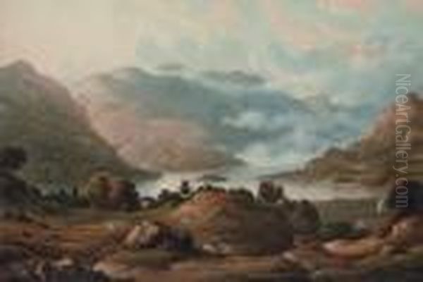 Ullswater, Lake District From Gowbarrow Park Oil Painting by John Glover