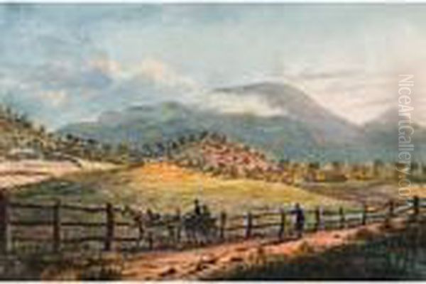 Mt Wellington From Sandy Bay Oil Painting by John Glover