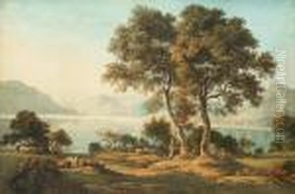 Derwent Water, Lake District Oil Painting by John Glover