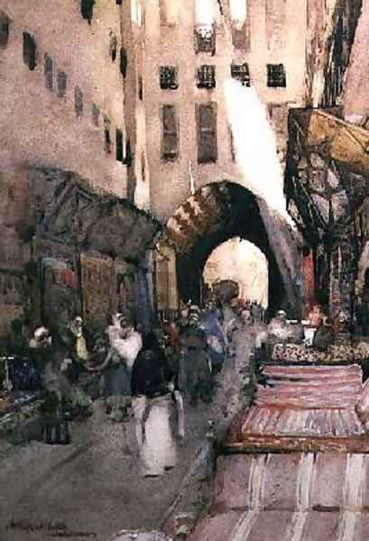 A Turkish Bazaar Oil Painting by Arthur Melville