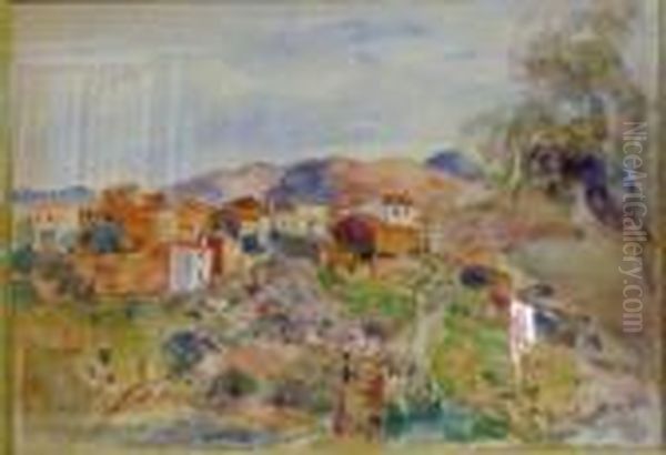 Village A Flanc De Collines Oil Painting by Paule Gobillard