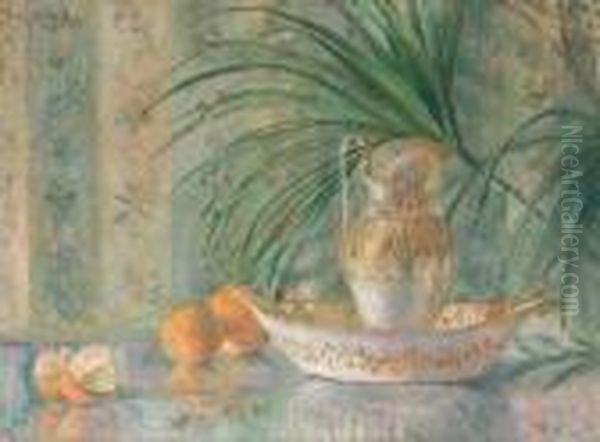 Composition Au Brot Et Aux Oranges Oil Painting by Paule Gobillard