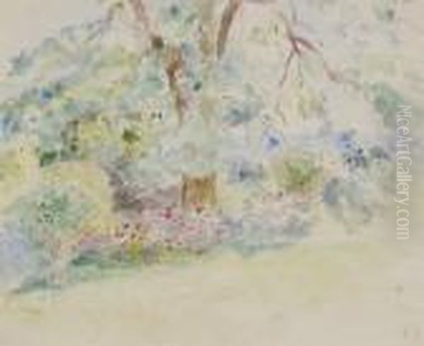 Grand Arbre, Fleurs Oil Painting by Paule Gobillard