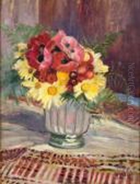 Vase De Fleurs Oil Painting by Paule Gobillard