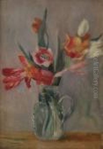 Bouquet De Tulipes Oil Painting by Paule Gobillard