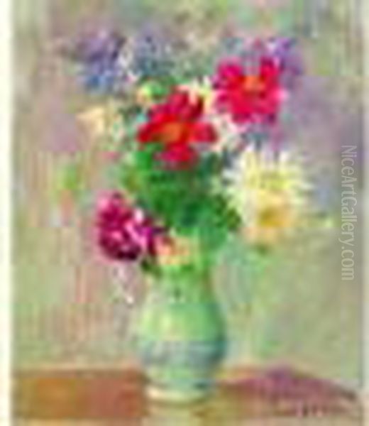 Vase De Fleurs Oil Painting by Paule Gobillard