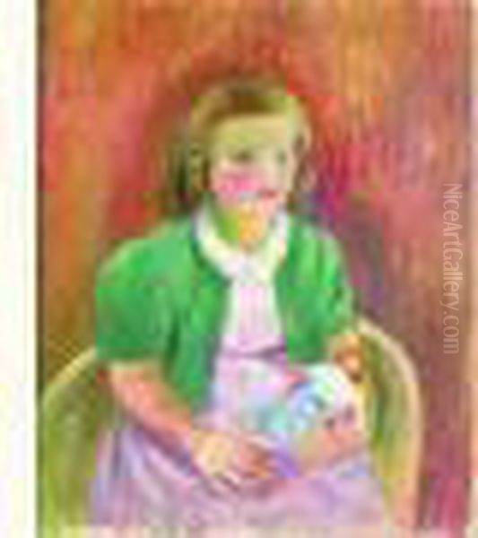 Fillette A La Poupee Oil Painting by Paule Gobillard