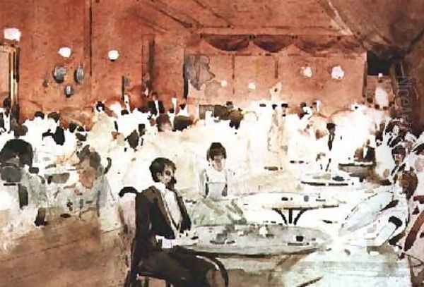 Gardenia Club with Mrs Melville in the foreground Oil Painting by Arthur Melville