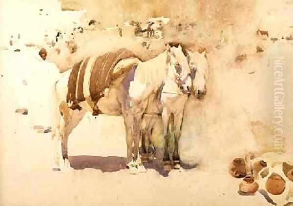 The White Mules Oil Painting by Arthur Melville