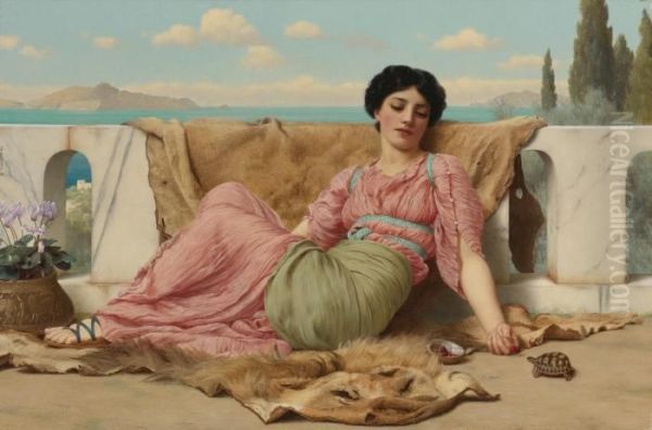 The Quiet Pet Oil Painting by John William Godward