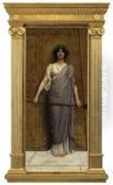 At The Gate Of The Temple Oil Painting by John William Godward