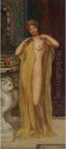 Phyrrha After Her Bath Oil Painting by John William Godward