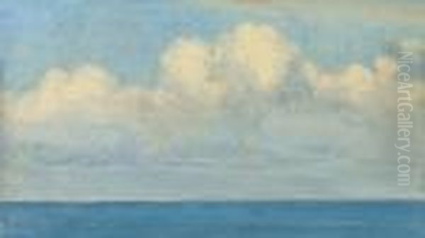 Sea And Clouds At Capri Oil Painting by John William Godward