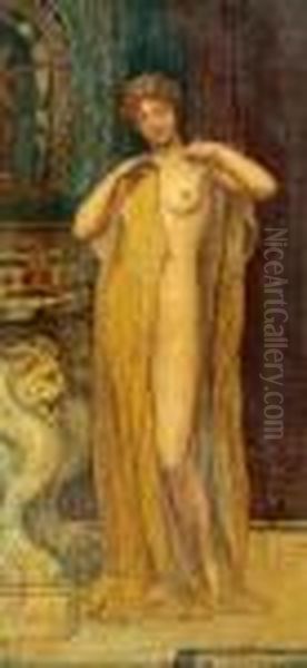 After The Bath Oil Painting by John William Godward