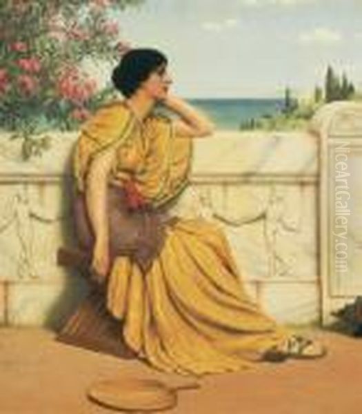 Leisure Hours Oil Painting by John William Godward