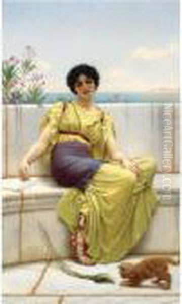 Idleness Oil Painting by John William Godward