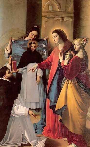 The Virgin Appears to a Dominican Monk in Seriano Oil Painting by Fray Juan Bautista Maino