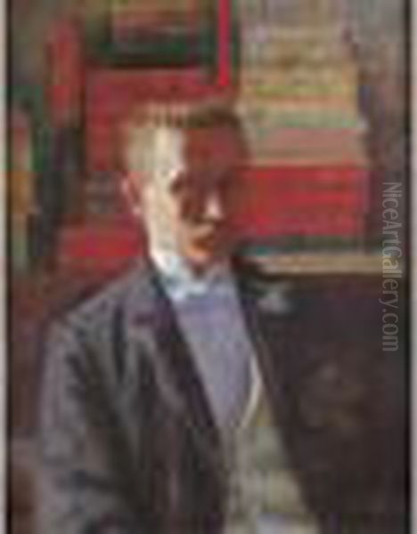 Autoportraits Aux Livres (vers 1876-1878) Oil Painting by Norbert Goeneutte