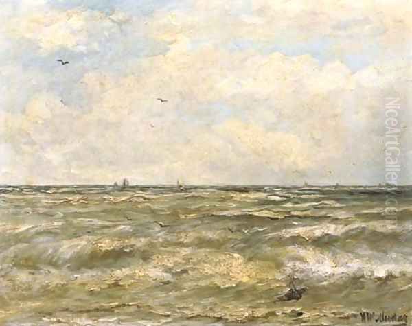 On open water Oil Painting by Hendrik Willem Mesdag