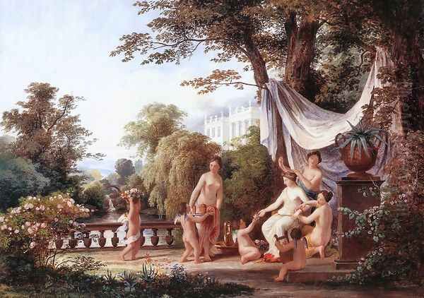 The Toilet of Venus 1830s Oil Painting by Karoly, the Elder Marko