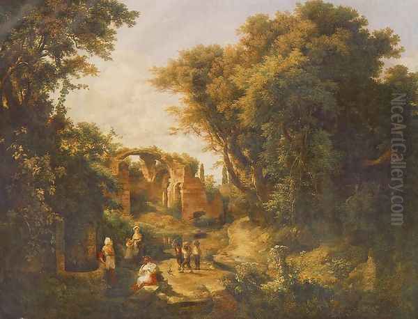 Women at the Well 1836 Oil Painting by Karoly, the Elder Marko