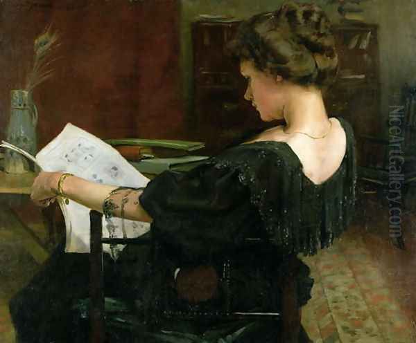 Portrait of Helen Gow Oil Painting by Alexander Mann