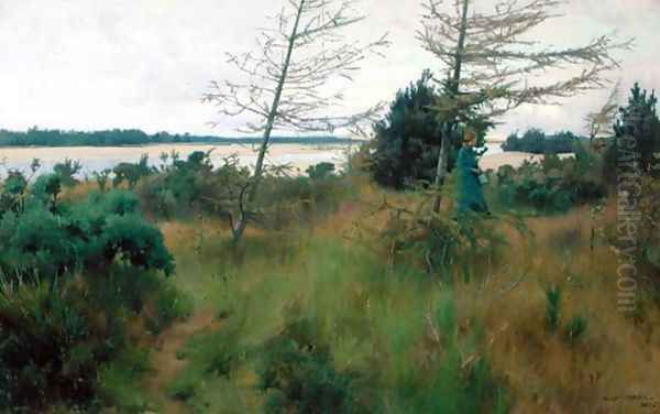 By the Findhorn, Aberdeenshire, 1885 Oil Painting by Alexander Mann