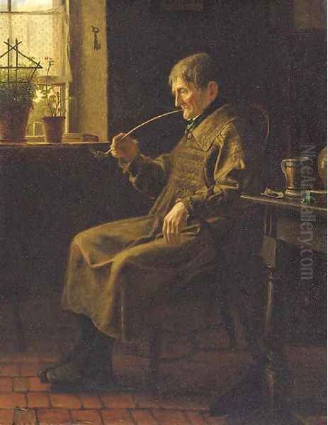 A quiet pipe Oil Painting by Henry Stacy Marks