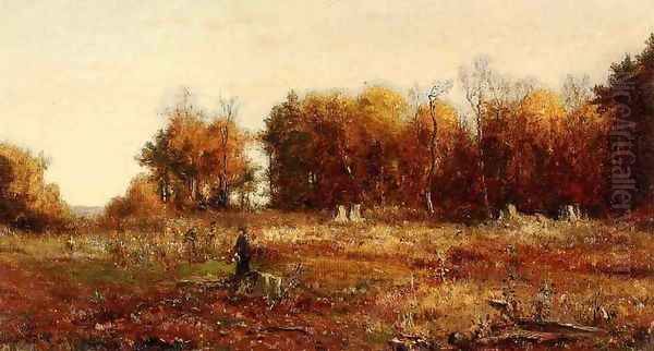 Gathering Autumn Leaves Oil Painting by Jervis McEntee