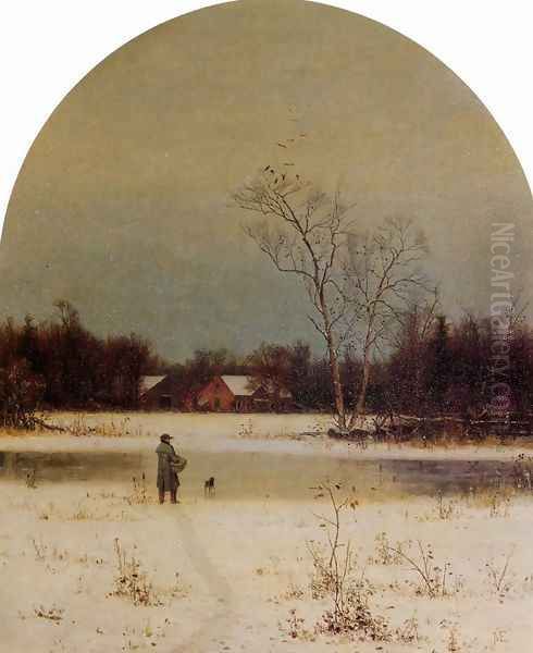 The Frozen Pond Oil Painting by Jervis McEntee